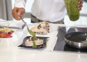 pan fried swordfish served with rocket and lemon recipe home cooking with julie neville