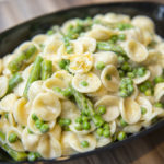 ORECCHIETTI WITH MASCAPORNE PEAS AND ASPARAGUS RECIPE BY HOME COOKING WITH JULIE NEVILLE