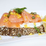 Mini smoked Salmon Sandwich with dill sour cream recipe