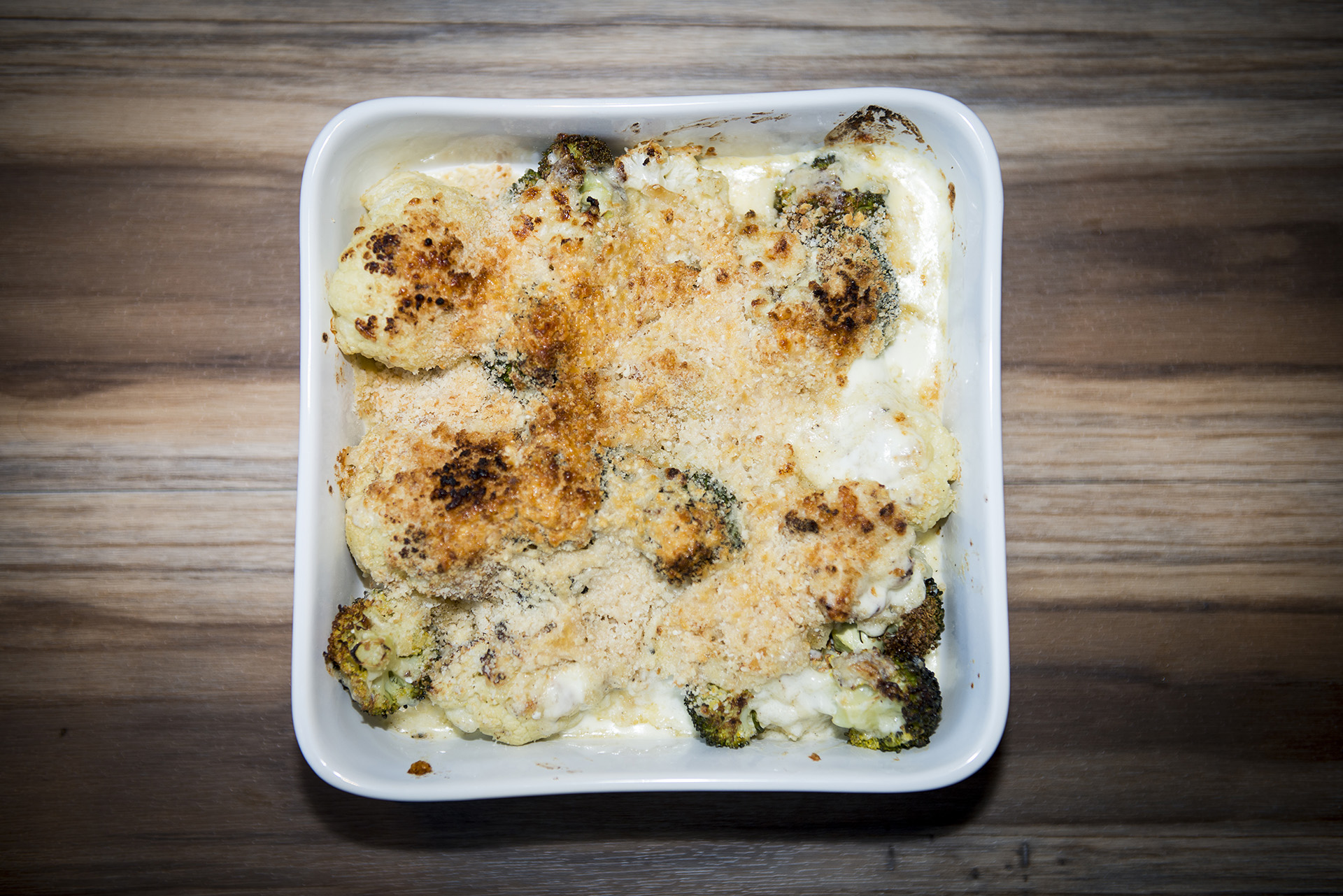 roasted cauliflower and broccoli bake Home Cooking with Julie Neville