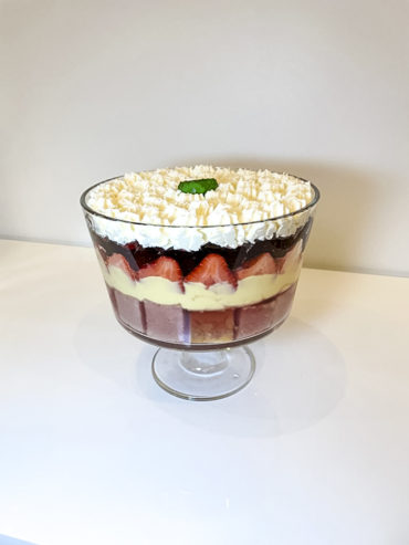 Cranberry strawberry Christmas trifle