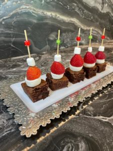 Santa Hats Chocolate Brownies
