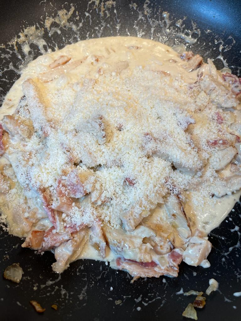 Creamy chicken and bacon linguini recipe by home cooking with julie neville4