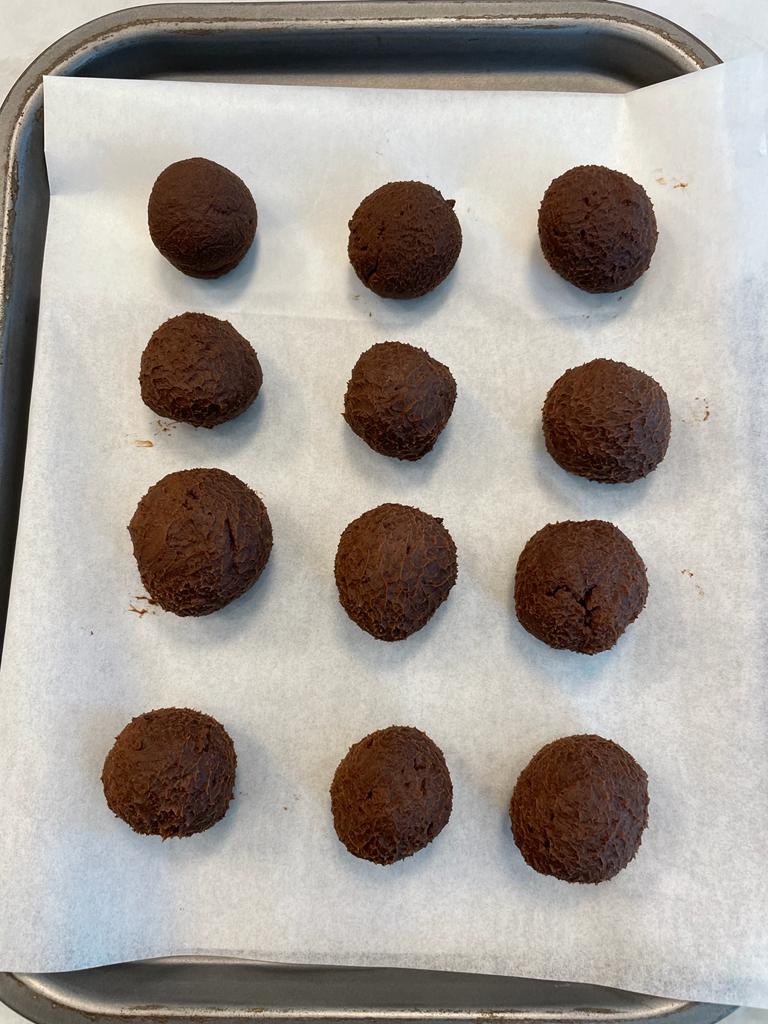 Dark chocolate truffles coated in white chocolate recipe by home cooking with julie neville1