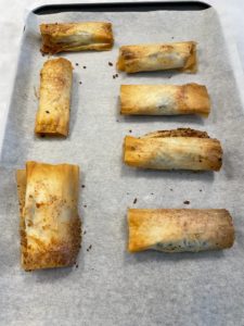 spinach feta and pinenut spring rolls recipe by home cooking with julie neville9