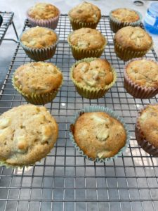Apple and walnut breakfast muffins with cream cheese frosting1