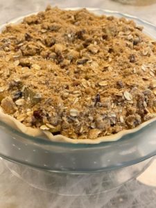 Apple, almond and pecan crumble pie JULIE NEVILLE
