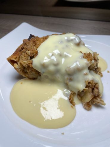 Apple, almond and pecan crumble pie JULIE NEVILLE