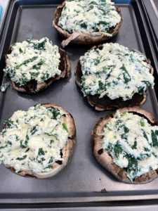 Cheese and spinach stuffed mushrooms recipe by home cooking with julie neville0