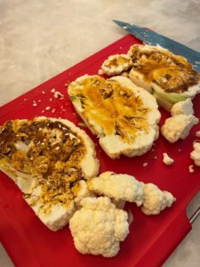 Chilli charred cauliflower steaks recipe by home cooking with julie neville2