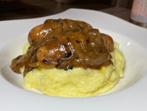 Cumberland Sausage and Mash with Onion Gravy