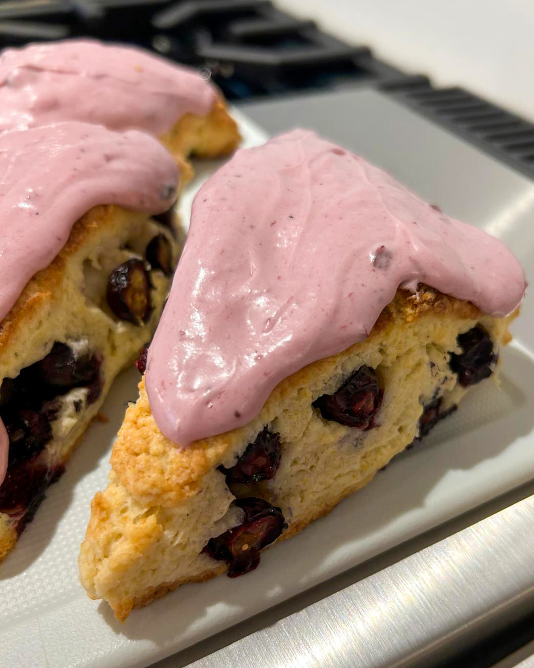 Blueberry Scones With Blueberry Glaze