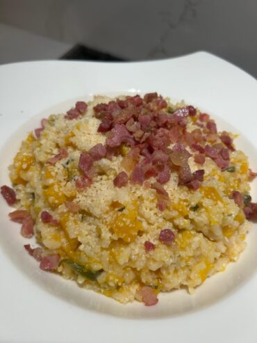Baked Butternut Squash and Bacon Risotto