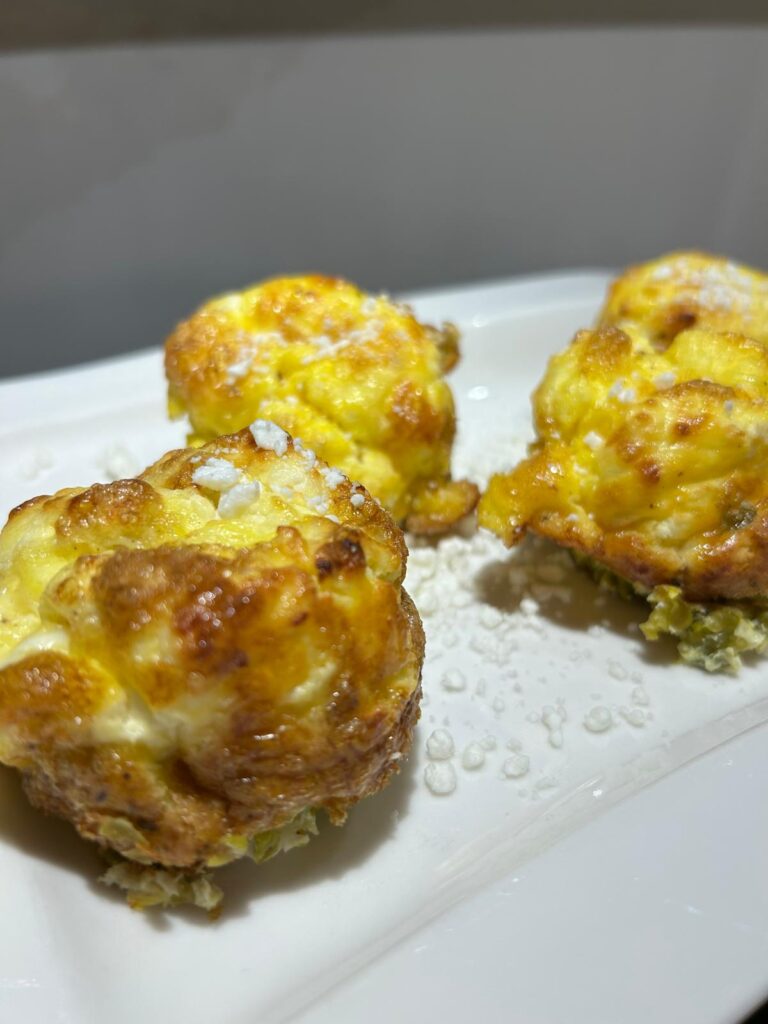 Pea and Goat’s Cheese Egg Bites