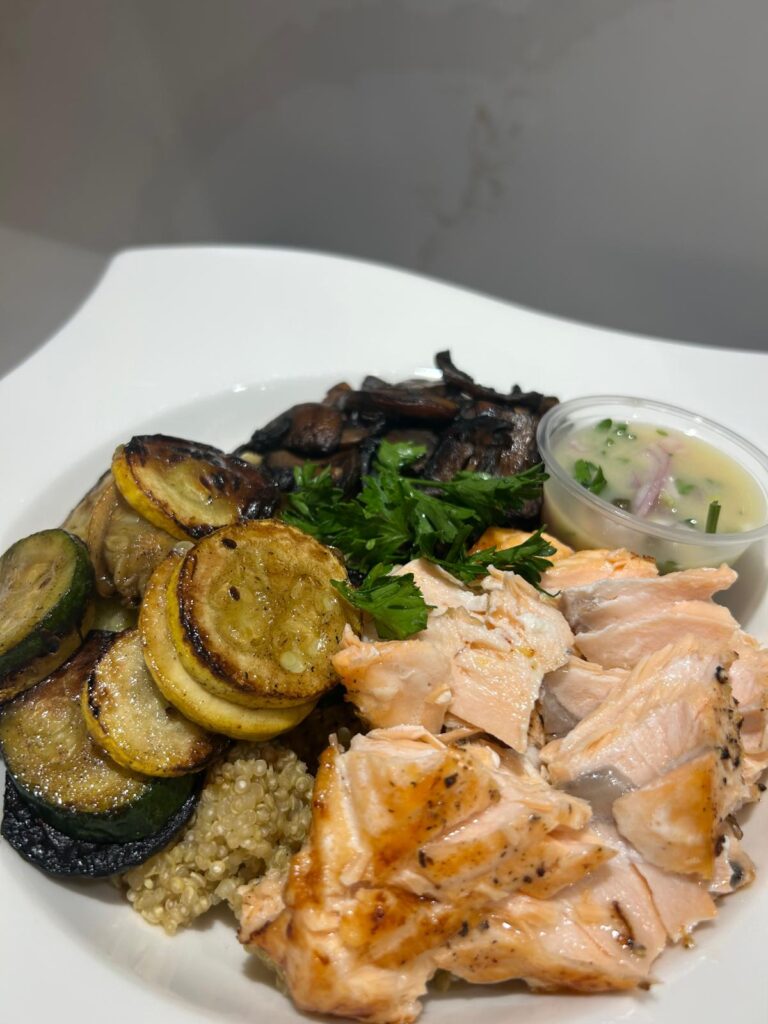 Salmon and Vegetable Bowls