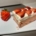 Strawberry sheet pan cake with cream cheese frosting