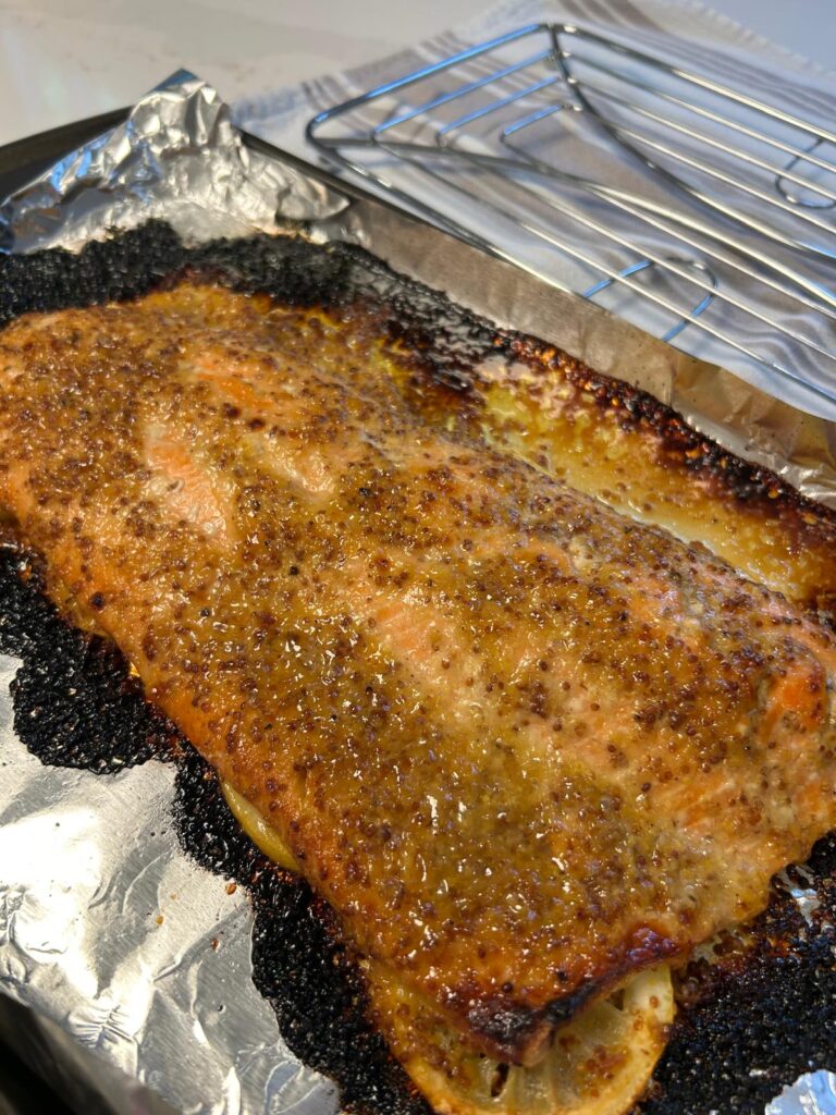 Honey and Wholegrain Mustard Roasted Salmon