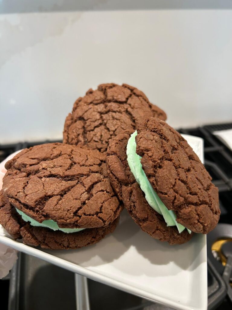 Mint Chocolate Sandwich Cookies