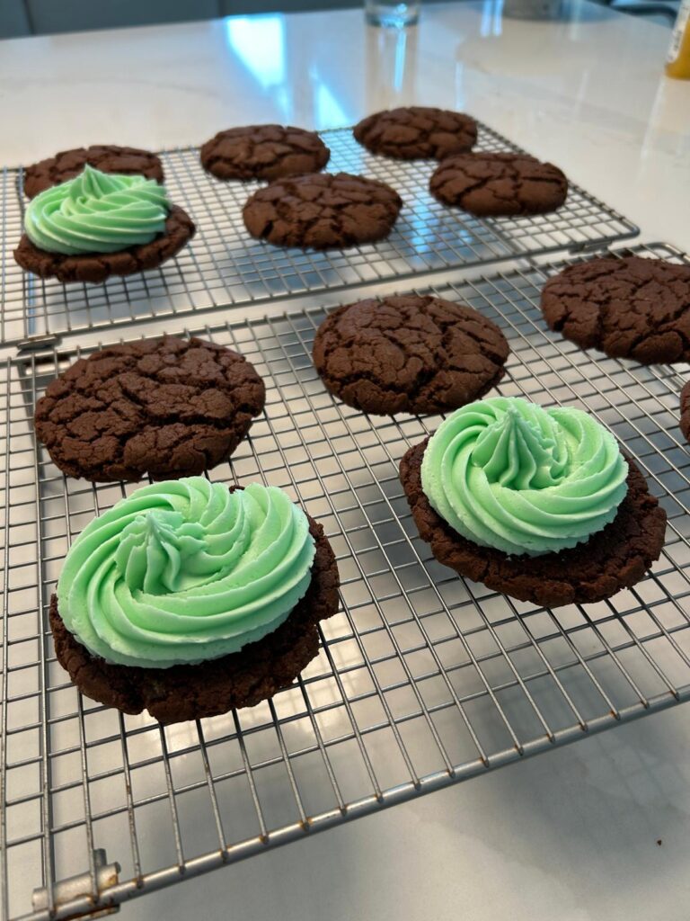 Mint Chocolate Sandwich Cookies
