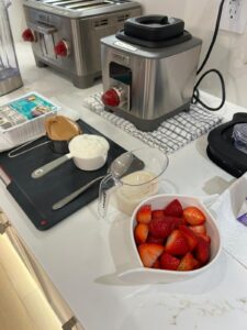 strawberry protein smoothie bowl
