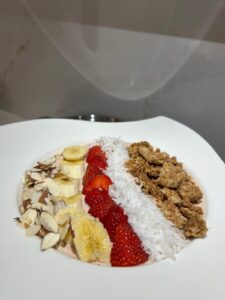 strawberry protein smoothie bowl