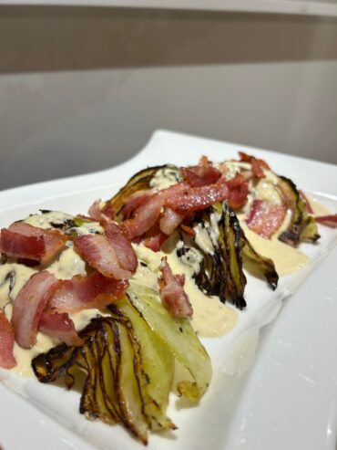 Creamy Bacon Roasted Cabbage
