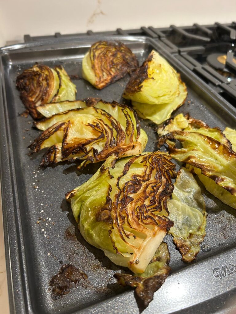 Creamy Bacon Roasted Cabbage