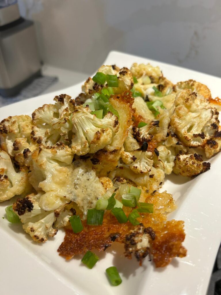 Cheddar Roasted Cauliflower