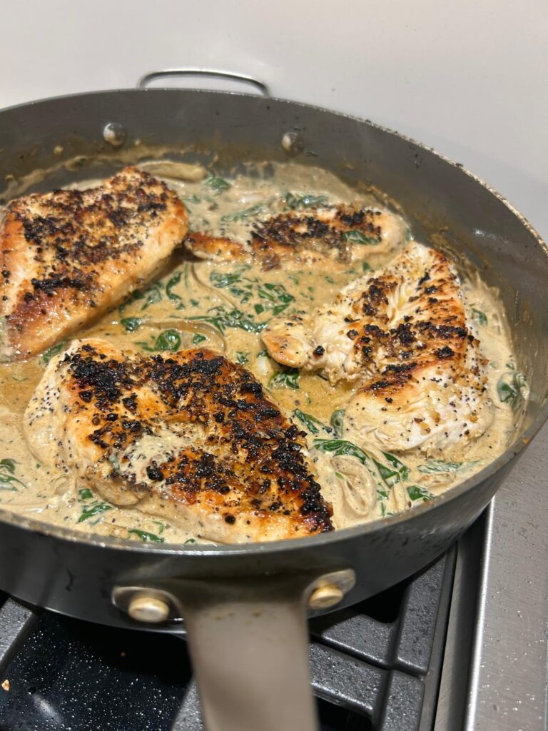 Everything Bagel Creamy Chicken Skillet