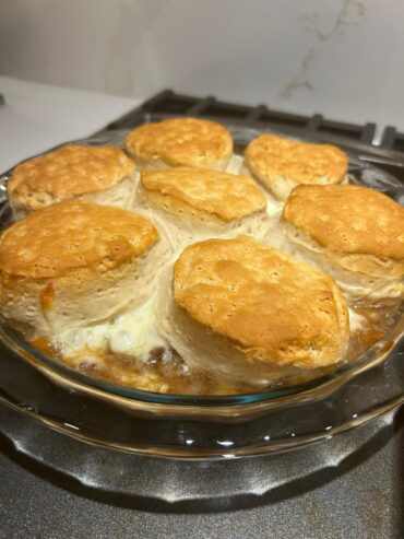 Beef and French Onion Biscuit Pie