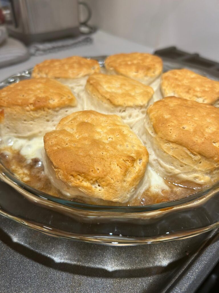 Beef and French Onion Biscuit Pie