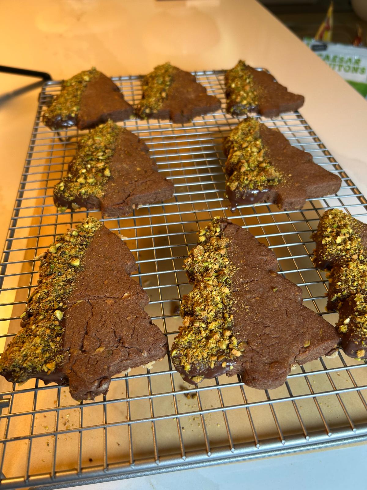 Chocolate Pistachio Christmas Trees