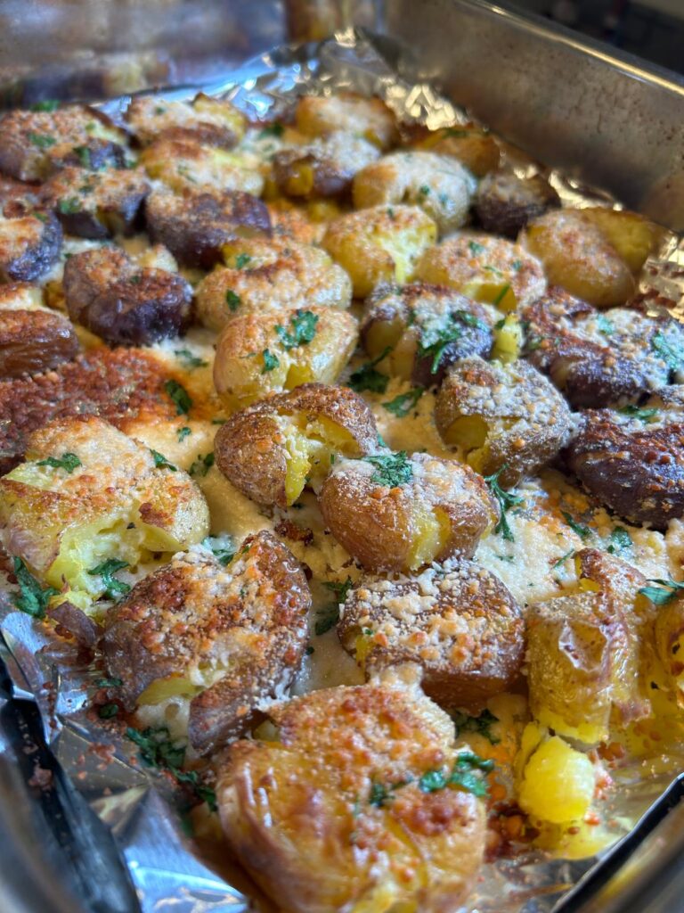 Parmesan smashed potatoes