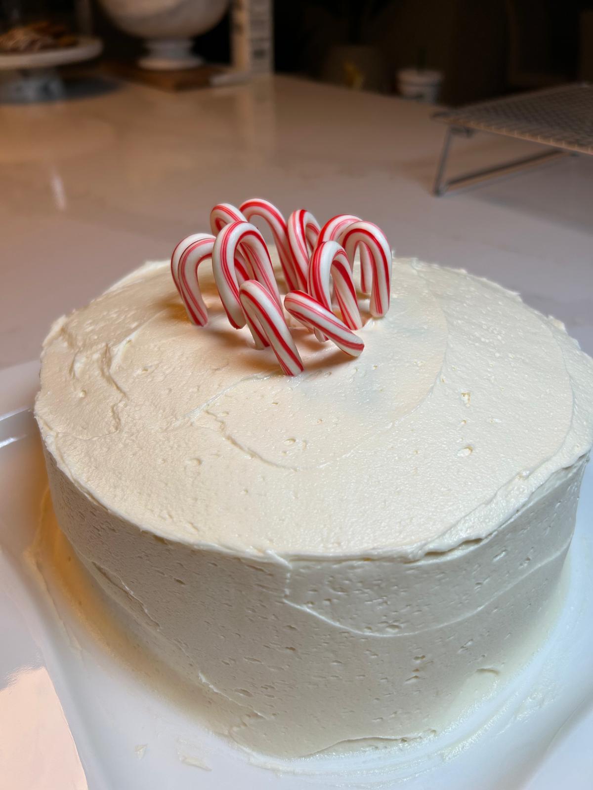 White Chocolate and Vanilla Peppermint Cake