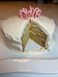 White Chocolate and Vanilla Peppermint Cake
