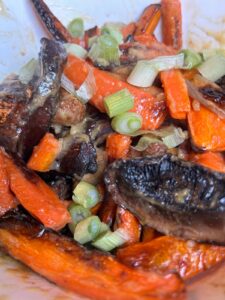 Roasted Miso Carrots and Mushrooms