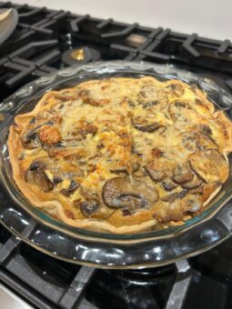 Bacon and mushroom quiche